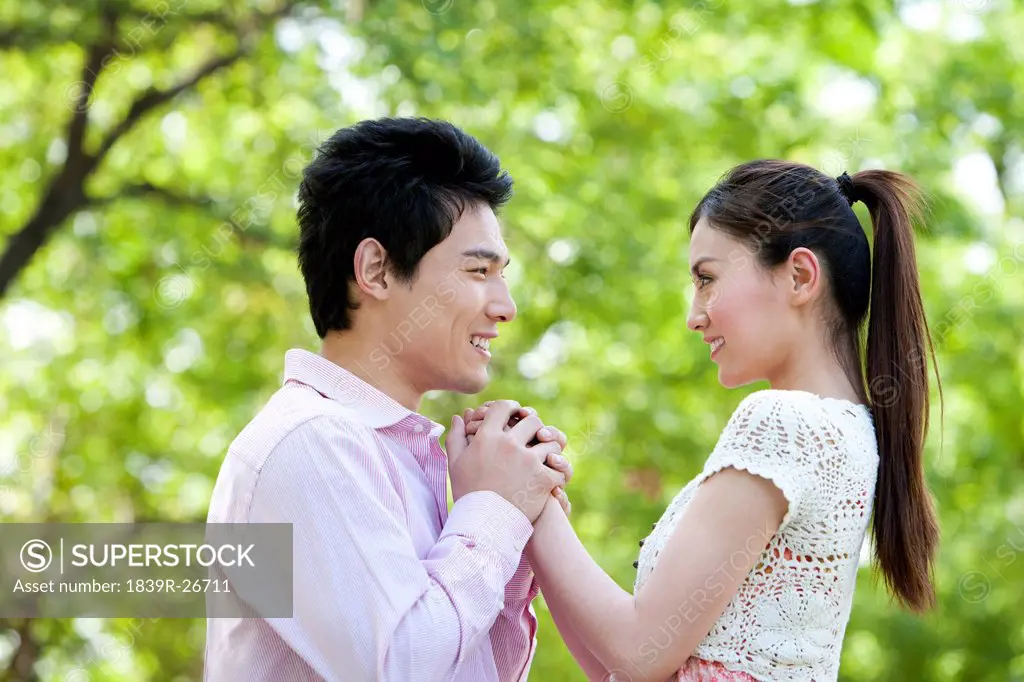 Couple Gazing Romantically in Each Other´s Eyes