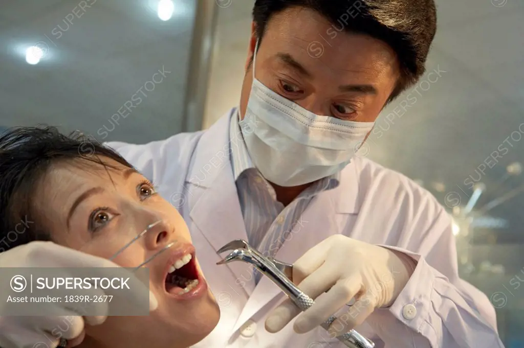 Dentist Examining Patients Mouth