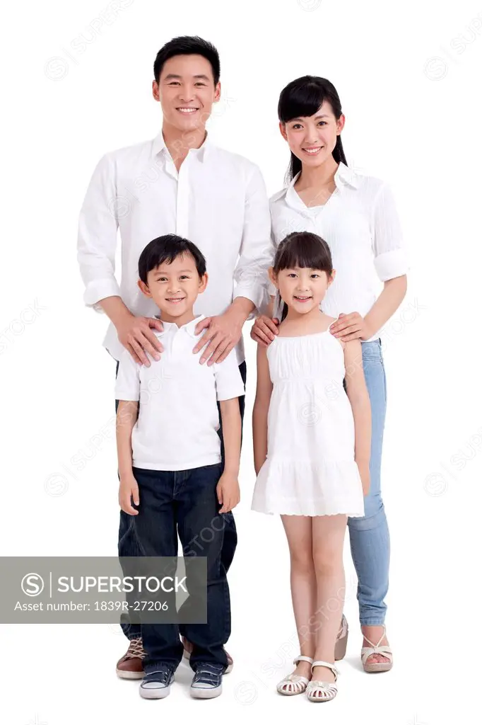 Portrait of a happy family with two children
