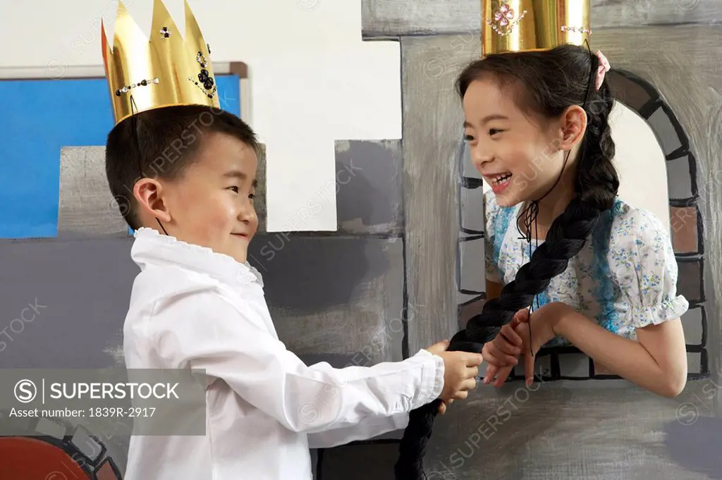 Children Acting Out A Scene From A Play