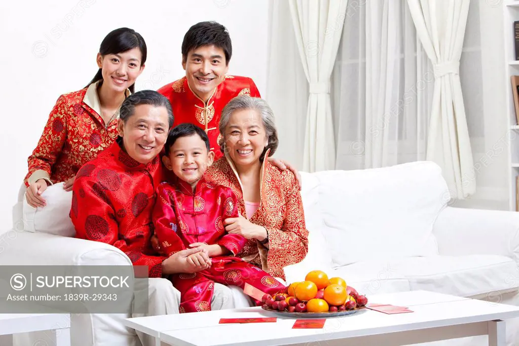 Family Celebrating Chinese New Year portrait