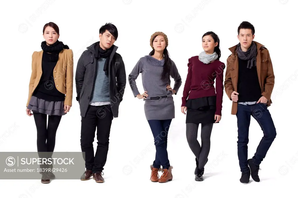 Group of stylish young people