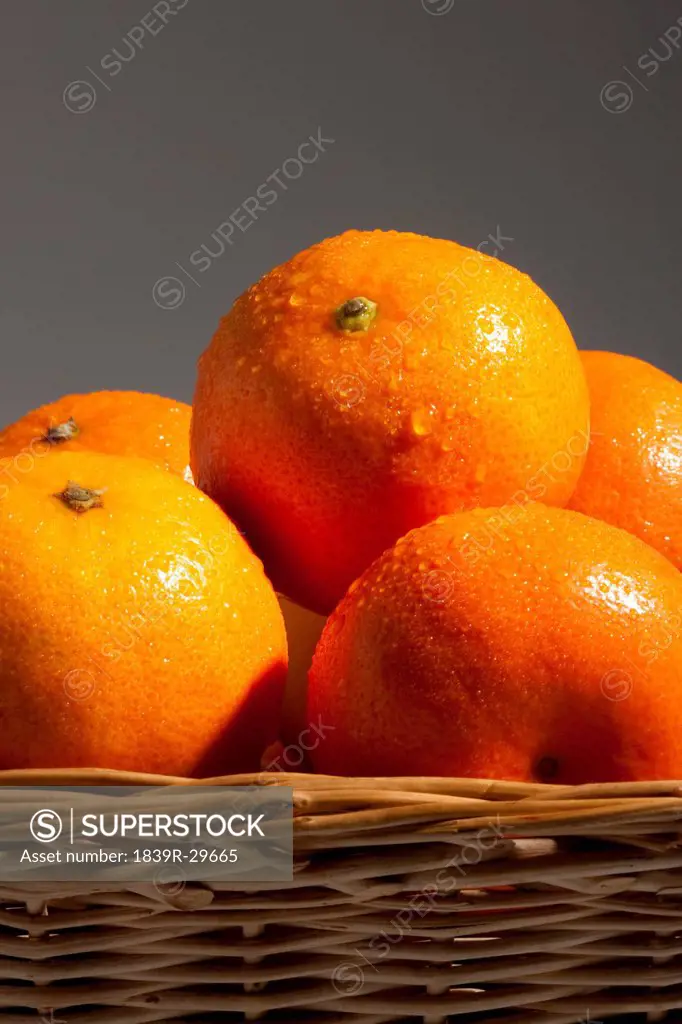 Oranges in basket