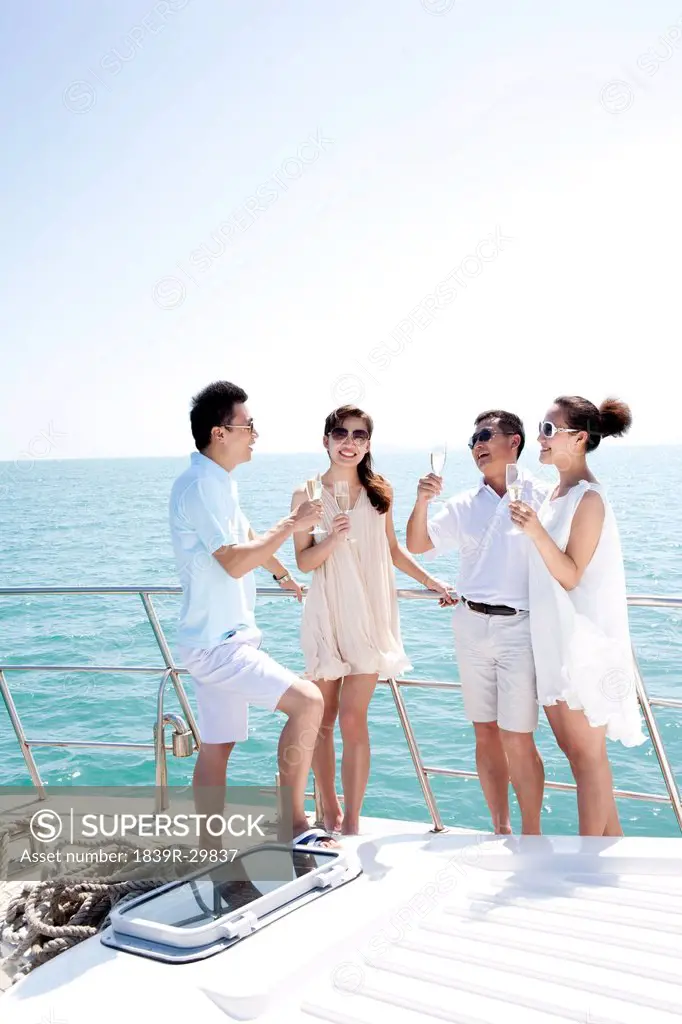 Friends Relaxing on a Yacht