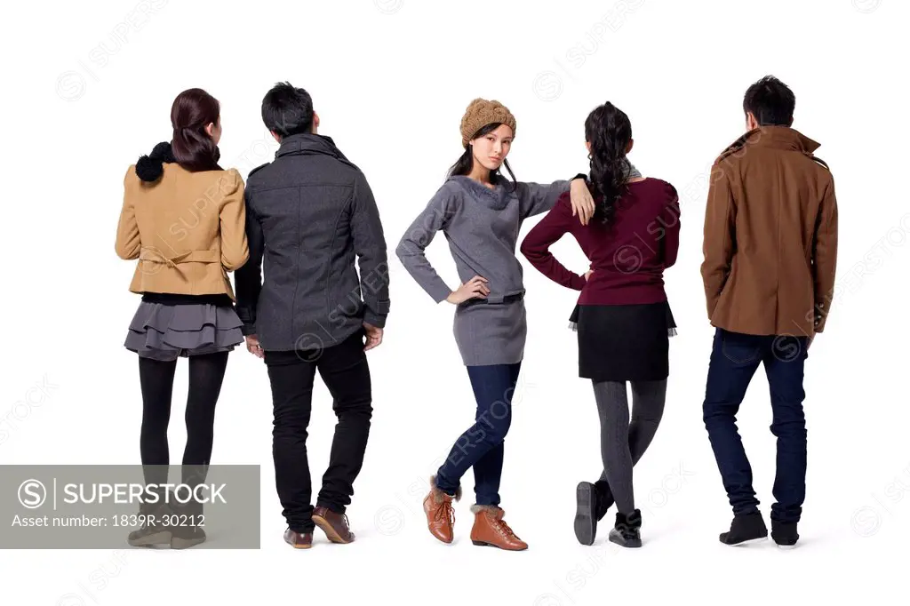 Group of stylish young people