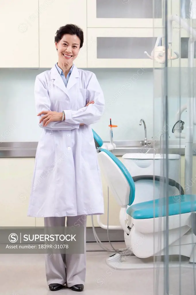 Dentist in dental clinic
