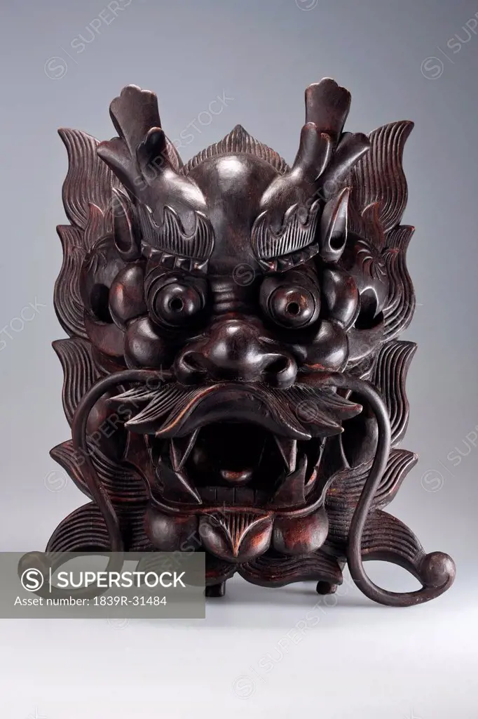 Wooden Chinese dragon mask