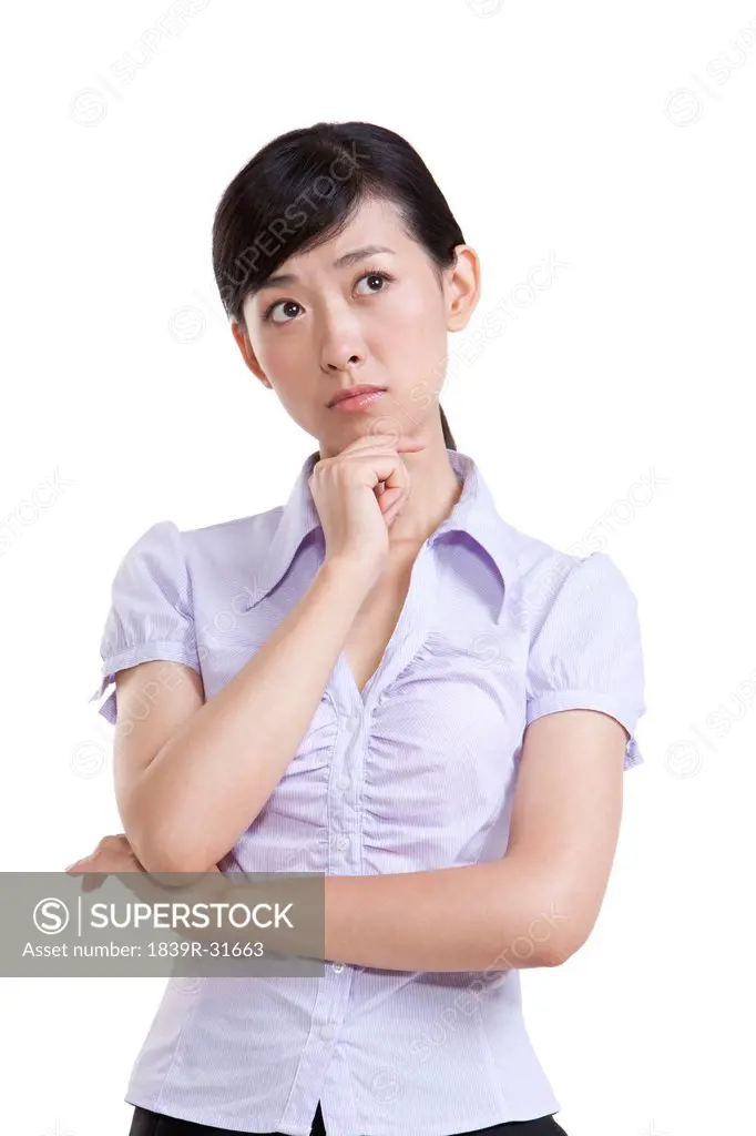 Portrait of a Pensive Businesswoman