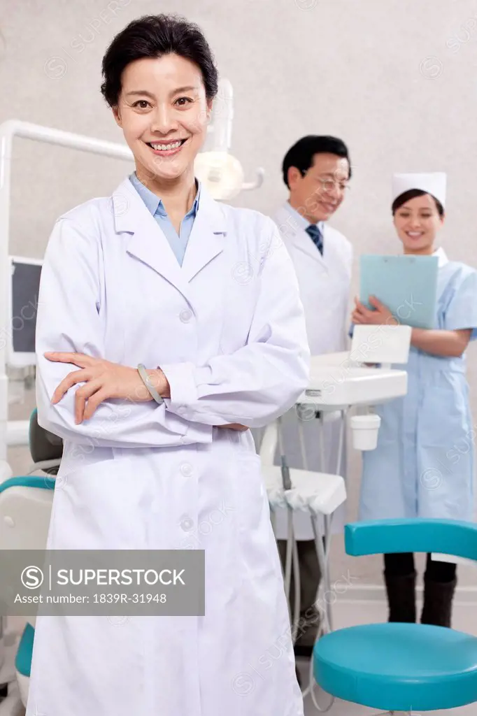 Dentist in dental clinic