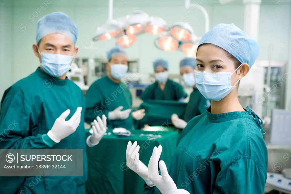 Portrait of surgeons in an operating room