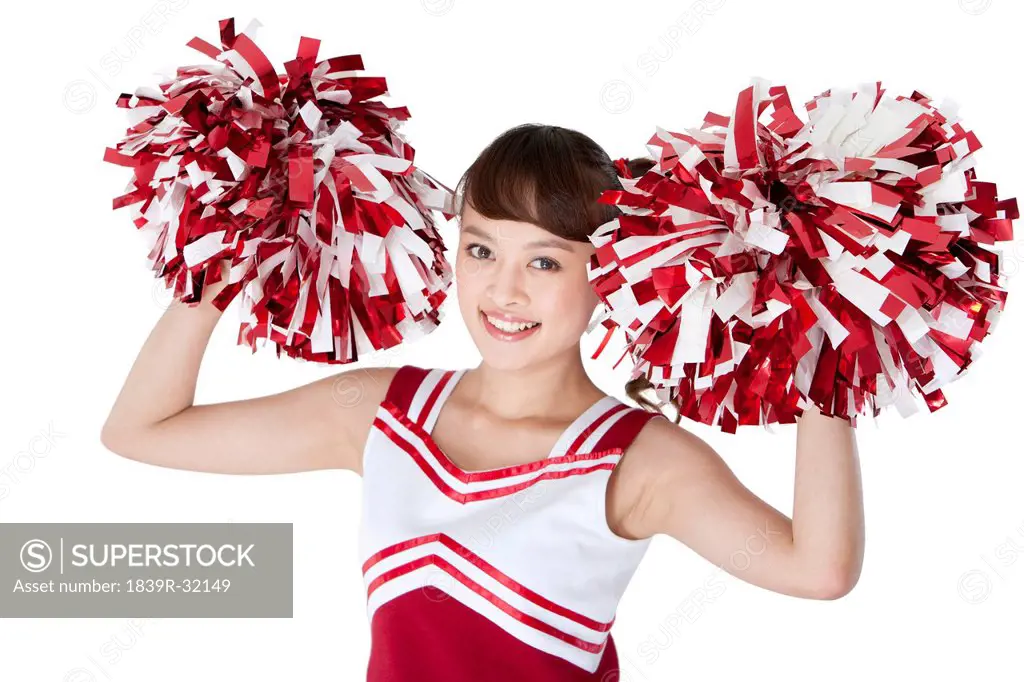 Portrait of a cheerleader in red