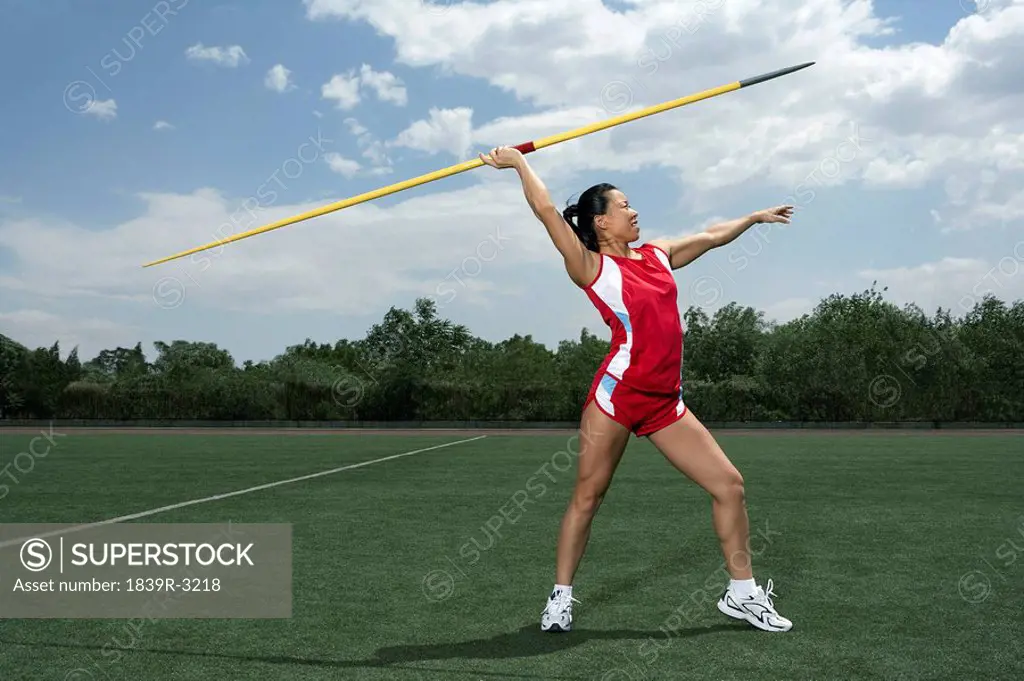 Athlete Throwing A Javelin