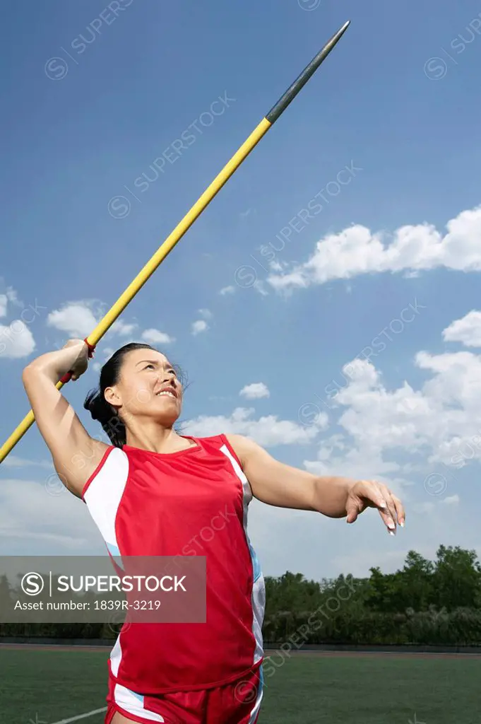 Athlete Throwing A Javelin