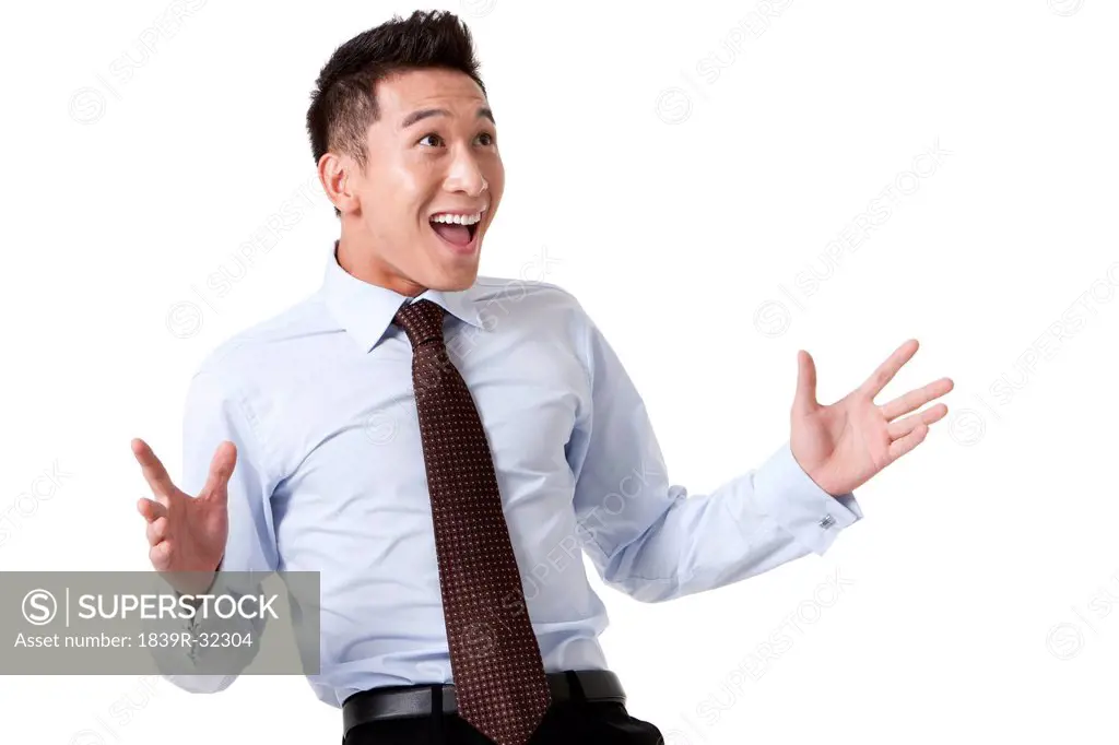 Portrait of an Excited Businessman