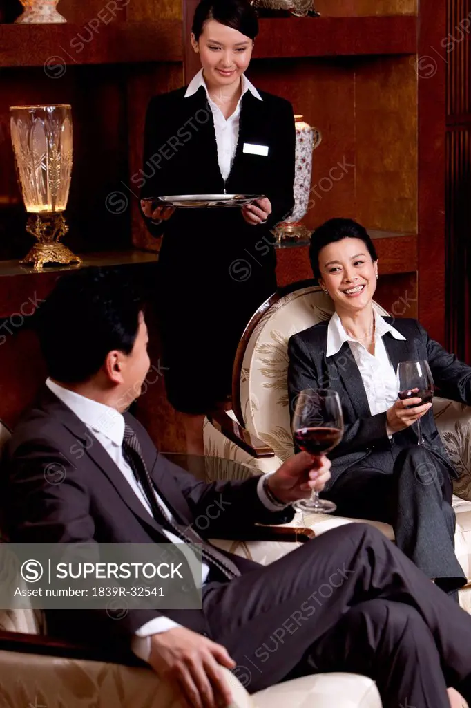 Mature businessmen having a meeting in a luxurious room