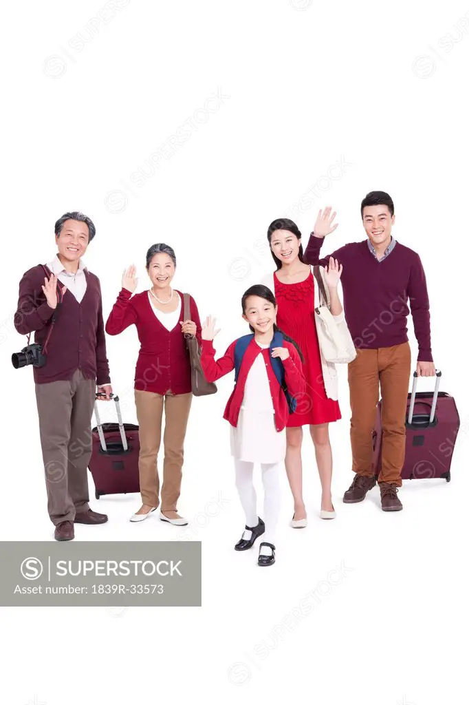 Joyful family going for a vacation