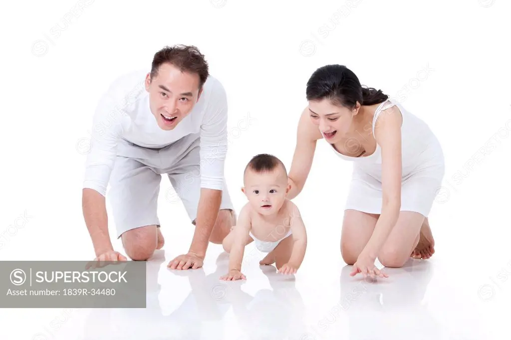Joyful young family