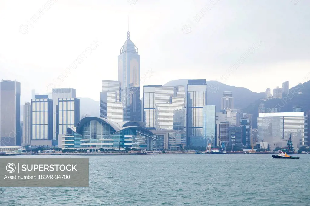 Beautiful sight of Victoria Harbor, Hong Kong, China
