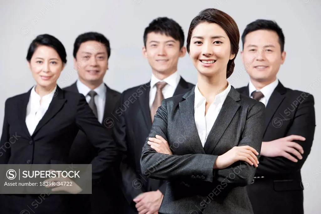 Portrait of professional and confident business team