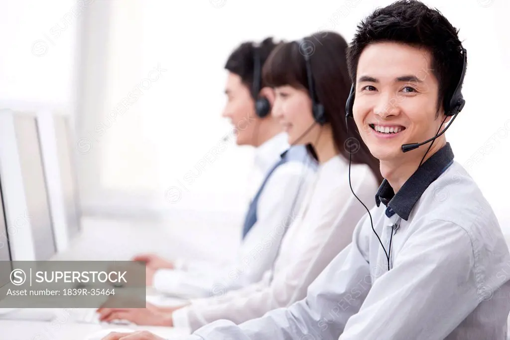 Professional customer service staff in office