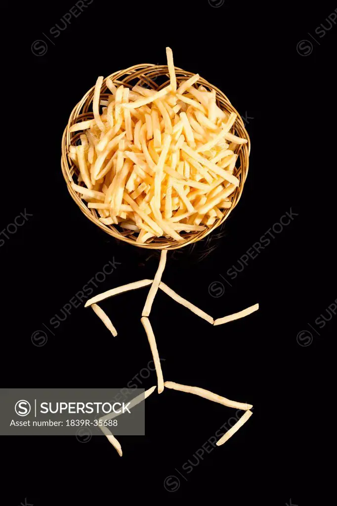 Potato chips in human figure