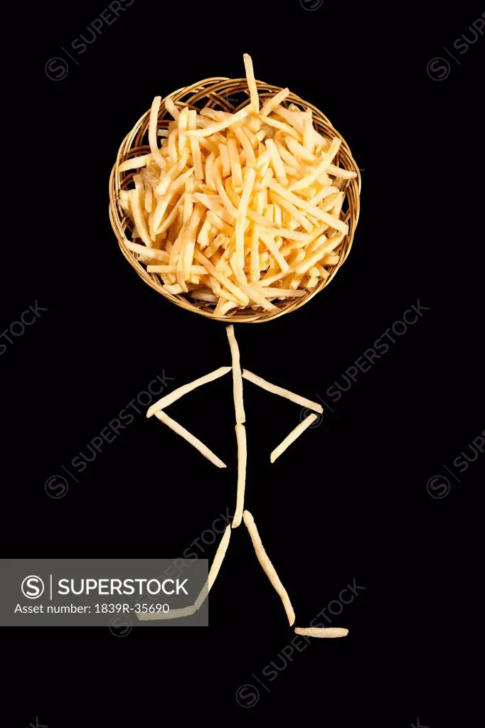 Potato chips in human figure