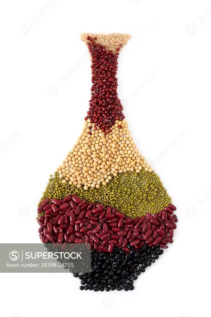 Various beans in vase shape