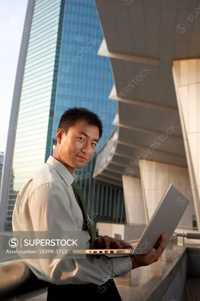 Businessman Working On Laptop