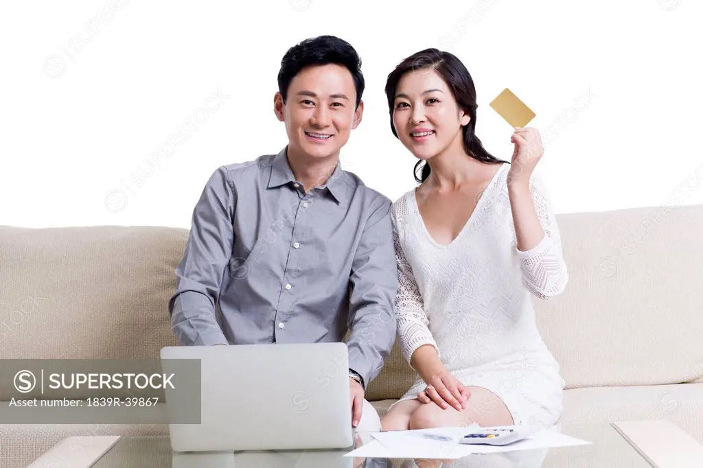 Couple doing online shopping