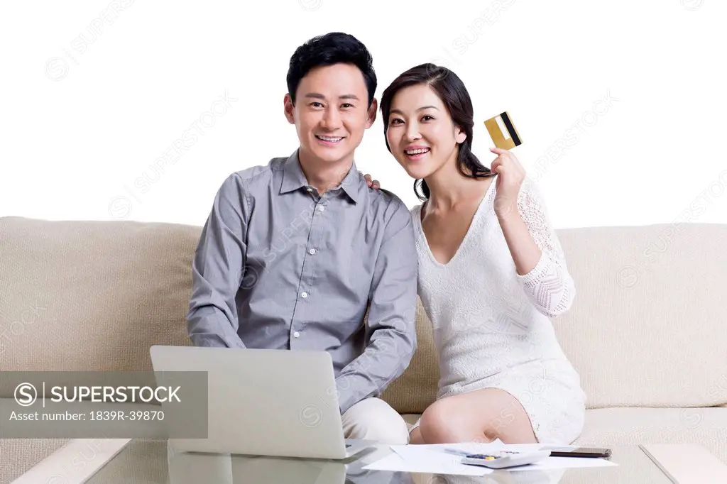 Couple doing online shopping