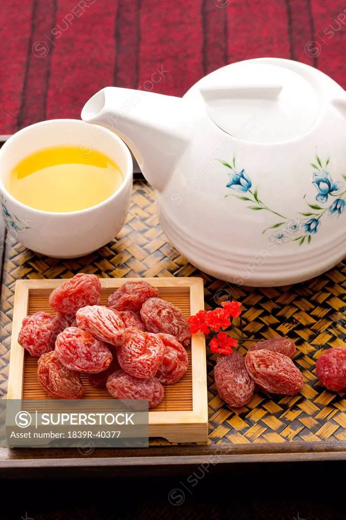 Chinese traditional preserved fruit and tea