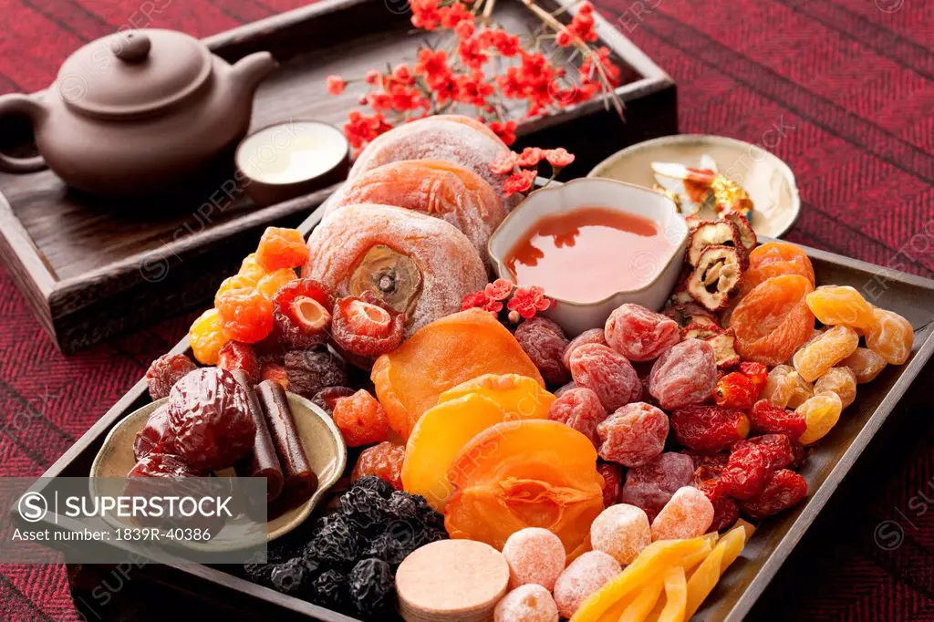 Various Chinese traditional preserved fruits