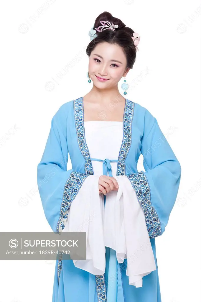 Portrait of young woman in Chinese traditional costume