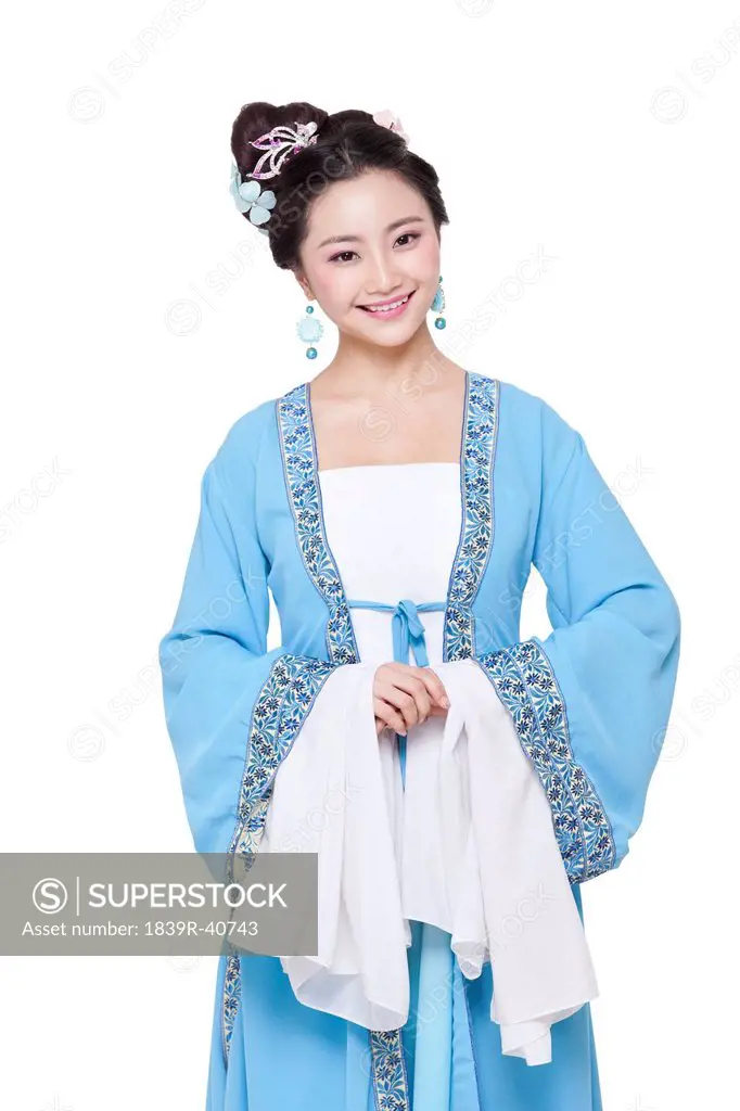 Portrait of young woman in Chinese traditional costume
