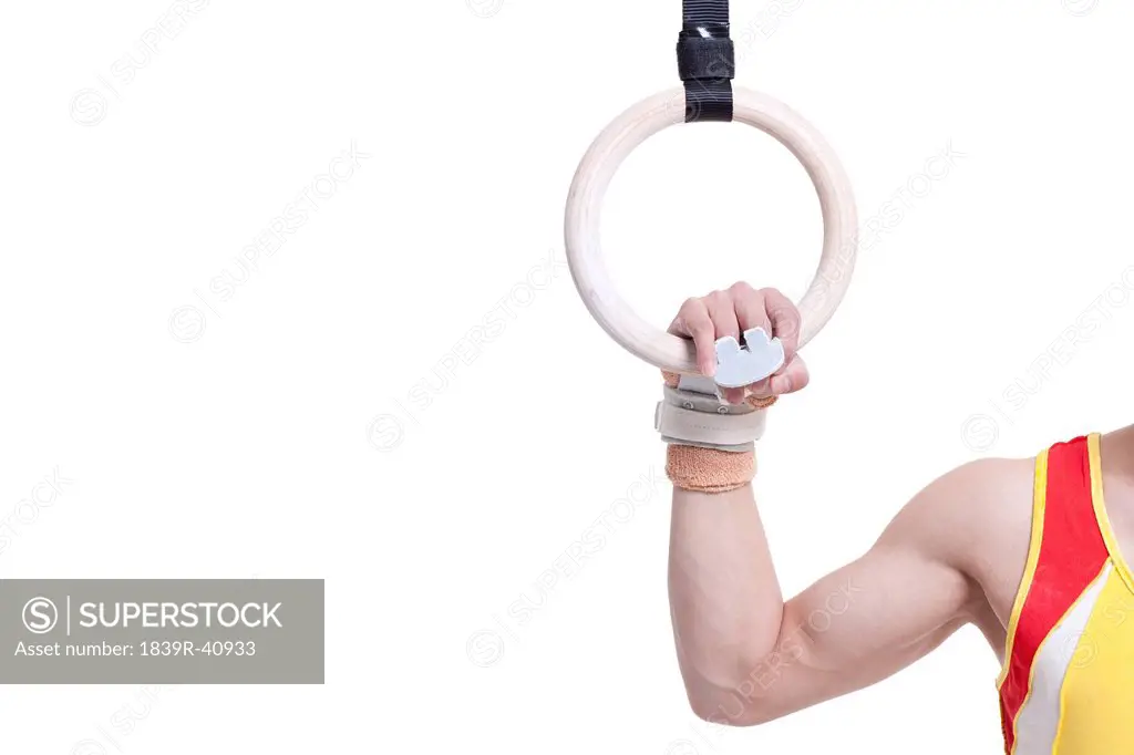 Gymnastic athlete and ring