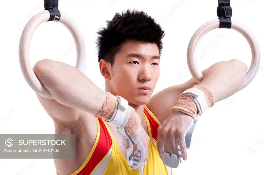 Gymnastic athlete and ring