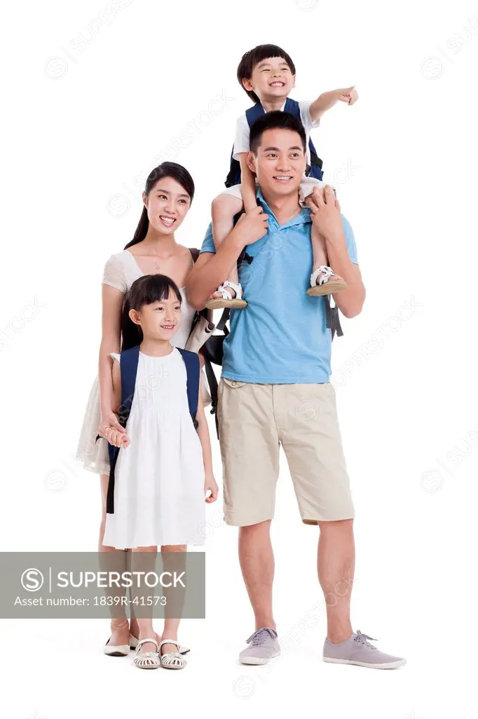 Happy family in travel