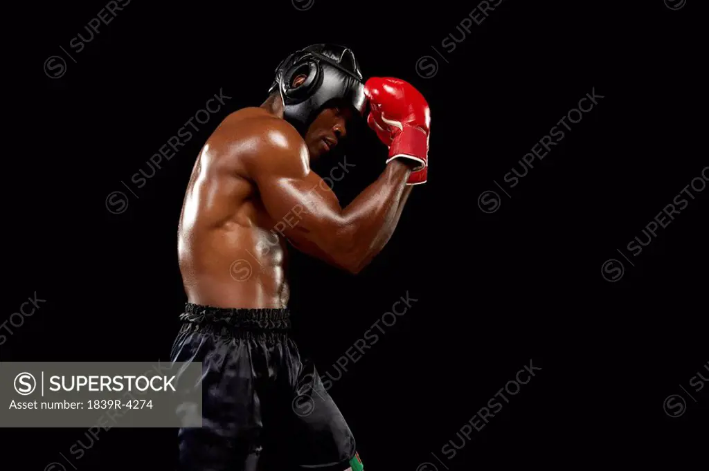 Boxer Touching Helmet