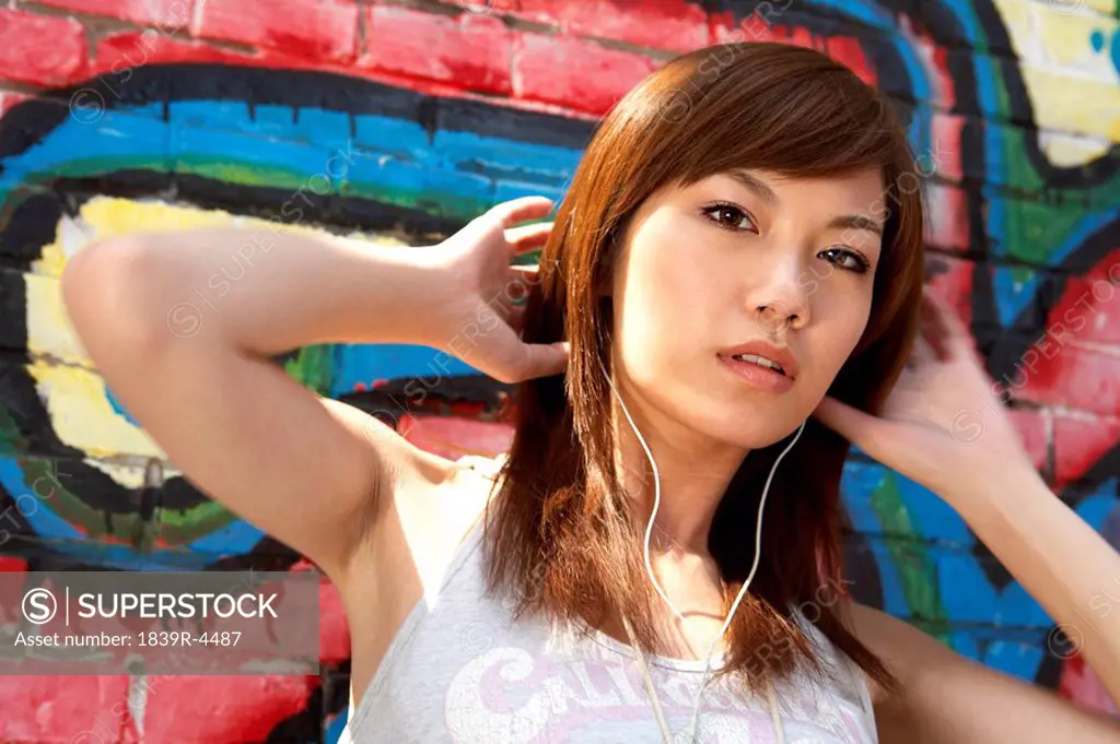 Teenage Girl Listening To Music