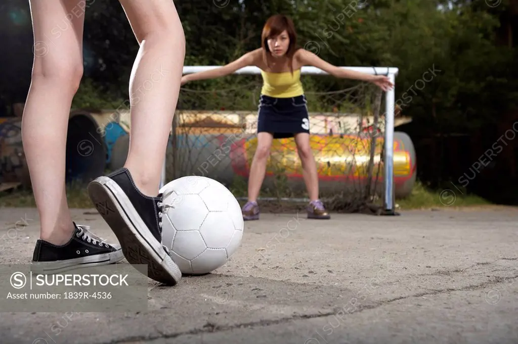 Teenage Girls Playing Soccer