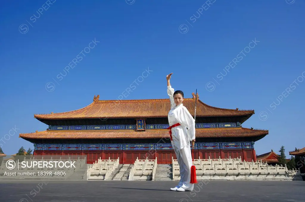 Portrait Of Young Woman Practicing Martial Arts