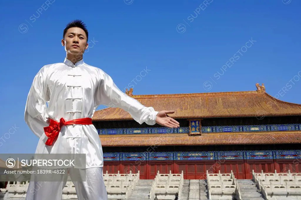 Portrait Of Young Man Practicing Martial Arts