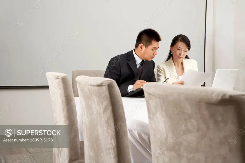 Businesspeople During Working Lunch