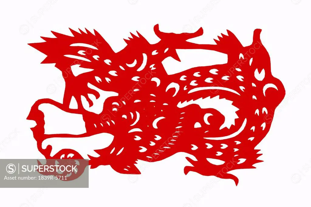 Traditional Chinese Illustration Of Dragon Bringing Good Fortune