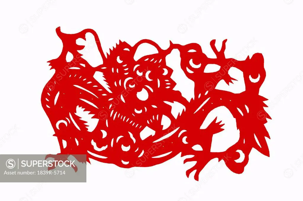 Traditional Chinese Illustration Of Dragon Bringing Good Fortune