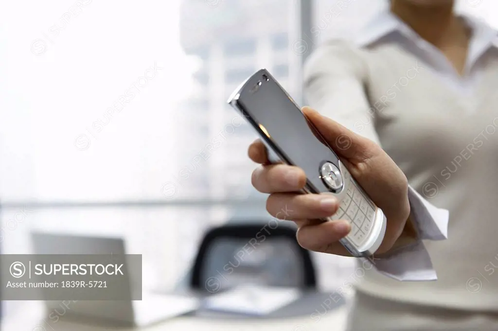 Businesswoman Holding Cellphone