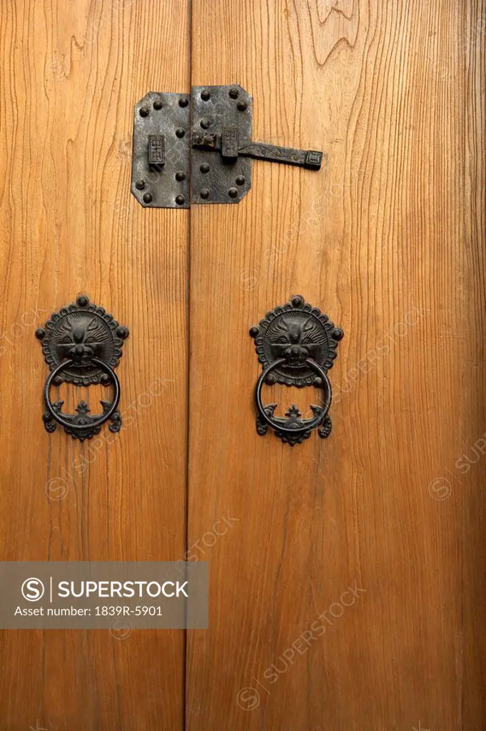 Metal Details On A Door
