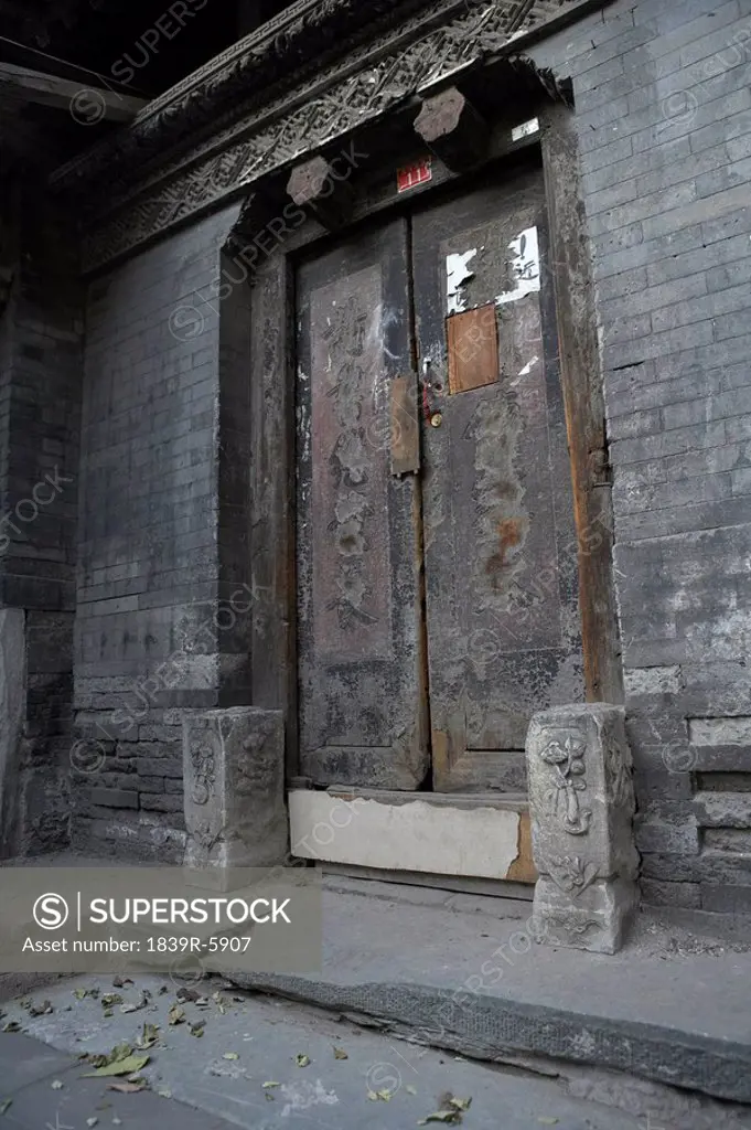 A Dilapidated Damaged Old Doorway