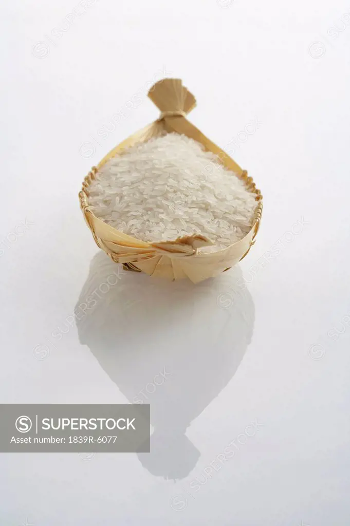 Rice in a woven basket
