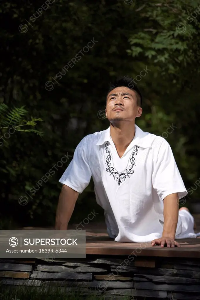 Man Meditating Outdoors